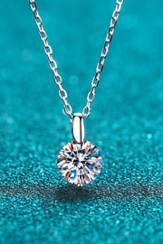 Minimalist Sterling Silver Moissanite Pendant Necklace - SIR SAVE ALOT