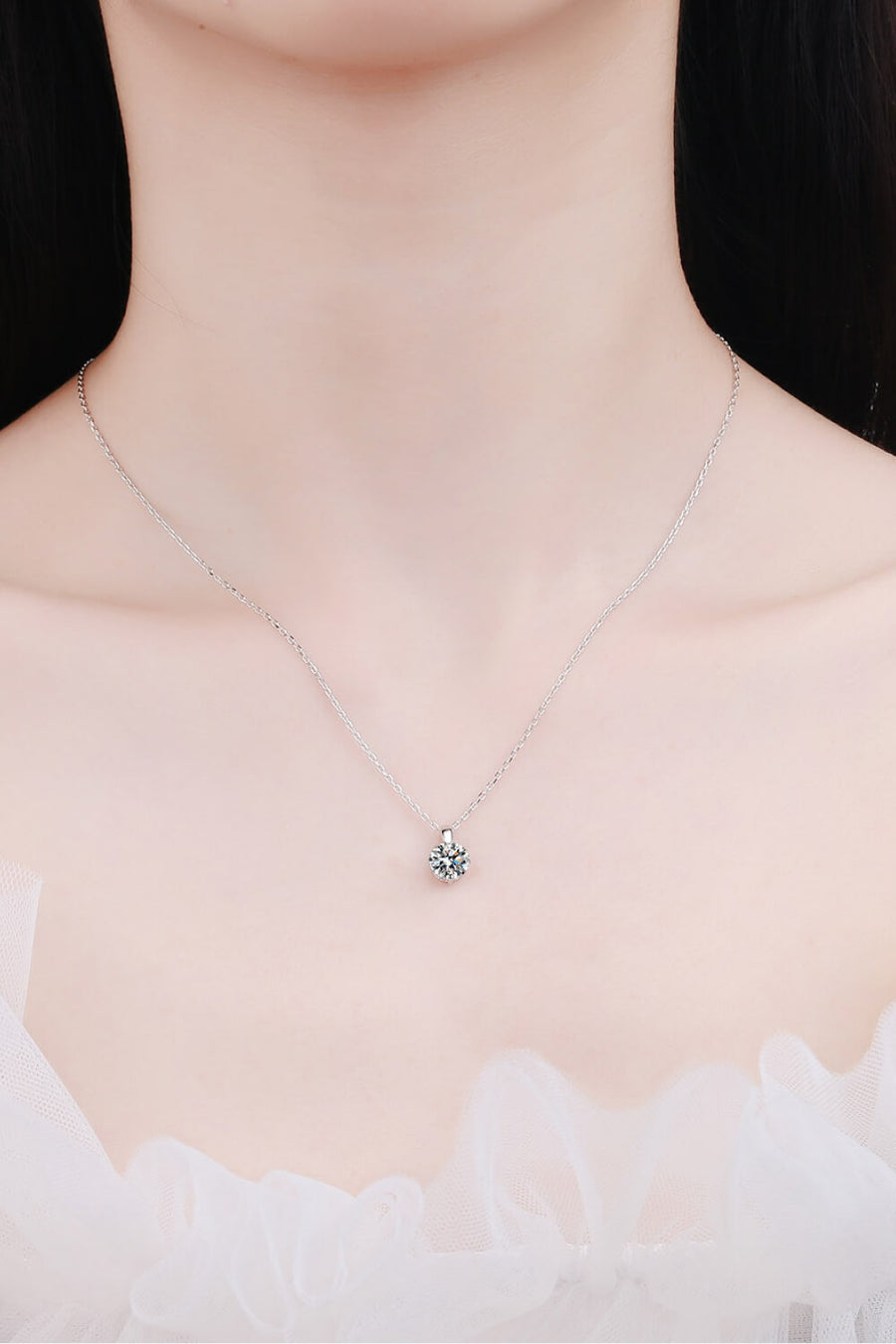 Minimalist Sterling Silver Moissanite Pendant Necklace - SIR SAVE ALOT