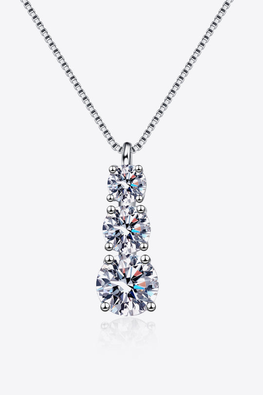 1.8 Carat Moissanite Triple-Pendant Necklace - SIR SAVE ALOT