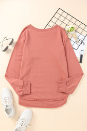 Side Slit Drop Shoulder Sweatshirt - SIR SAVE ALOT