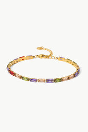 18K Gold Plated Multicolored Cubic Zirconia Bracelet - SIR SAVE ALOT