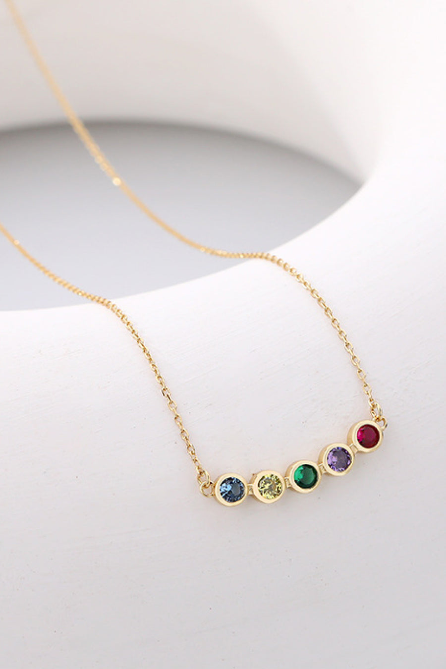 Sterling Silver Rainbow Cubic Zirconia Necklace - SIR SAVE ALOT