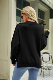 Lip Graphic Slit Dropped Shoulder Sweater - SIR SAVE ALOT