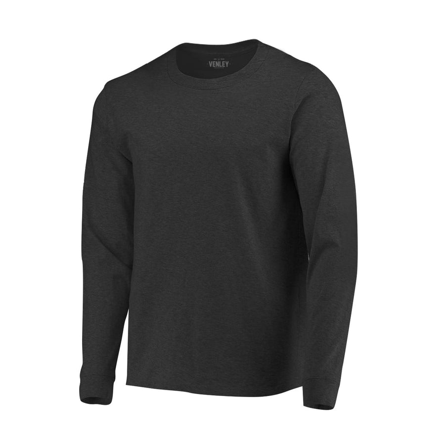 Heather Charcoal Sueded Crew Neck Long Sleeve Shirt - SIR SAVE ALOT