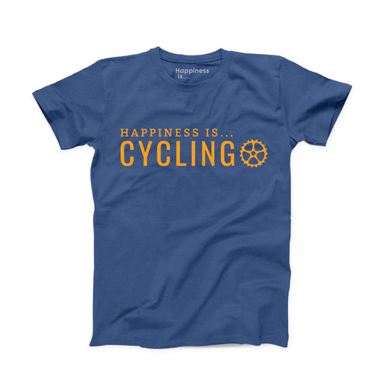 Happiness Cycling Blue Short Sleeve T-Shirt - SIR SAVE ALOT