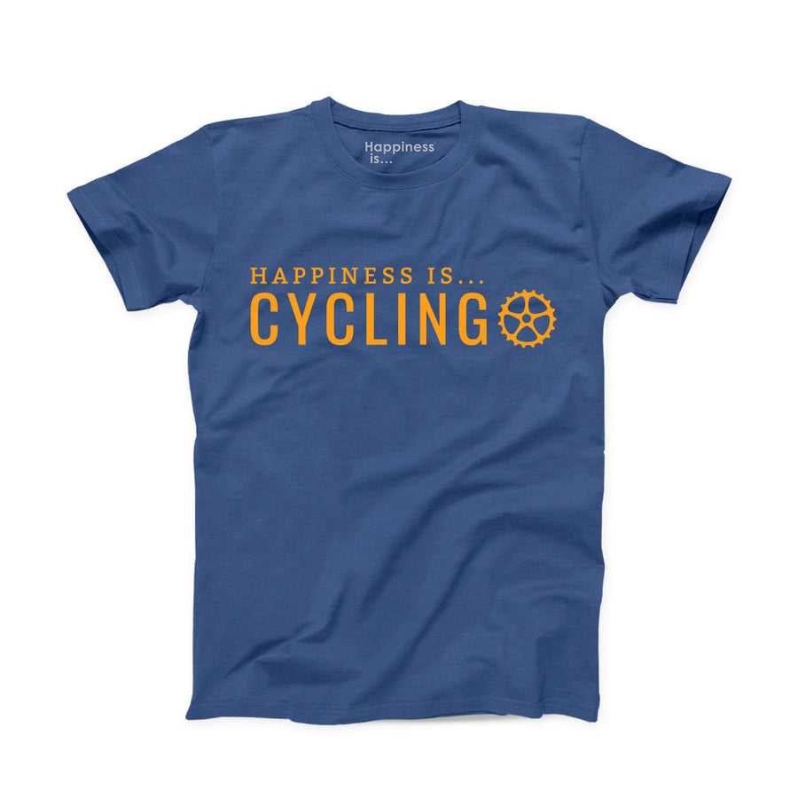 Happiness Cycling Blue Short Sleeve T-Shirt - SIR SAVE ALOT