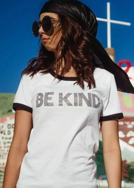 Be Kind Retro Fitted Ringer Tee - SIR SAVE ALOT