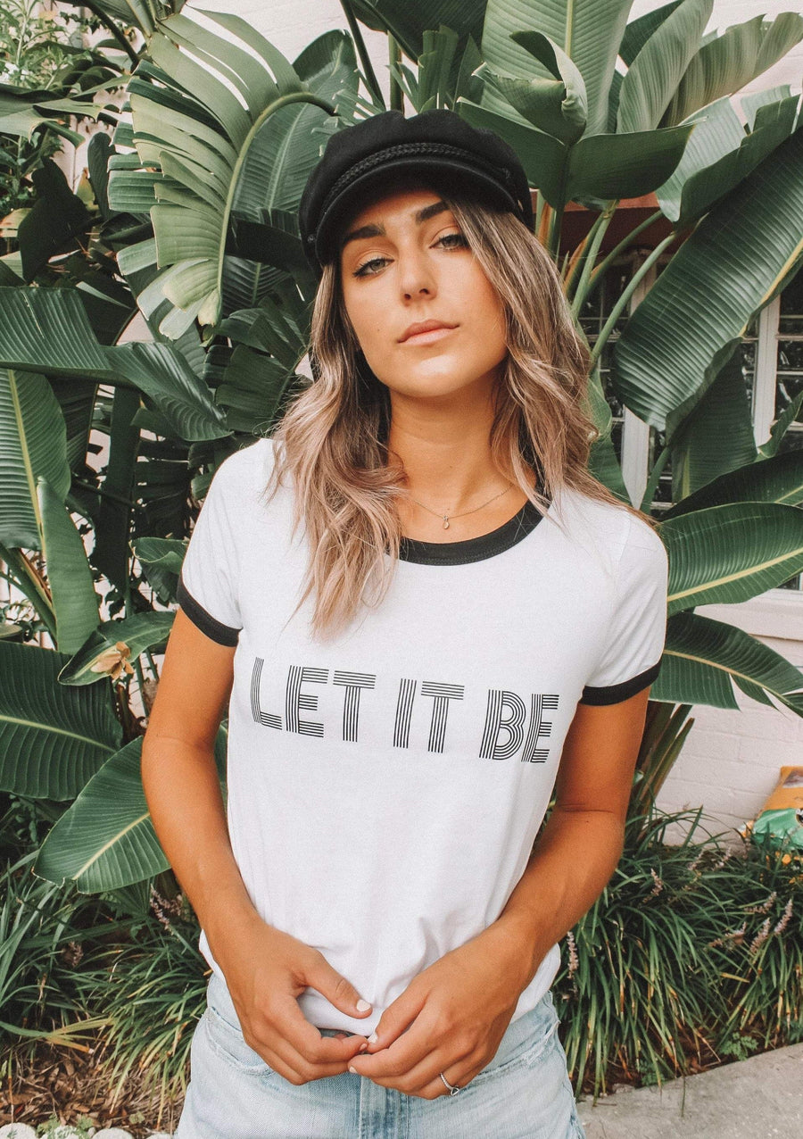 Let It Be Retro Fitted Ringer Tee - SIR SAVE ALOT